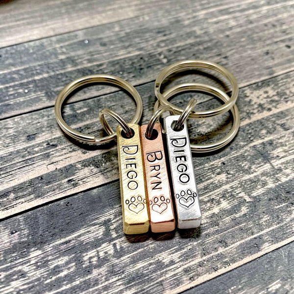 Médaille pour Chien en Laiton, Barre 4 Faces Personnalisable