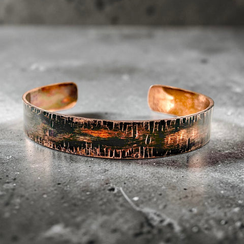 Bracelet Manchette Homme en Cuivre, Citation ou Phrase Personnalisée Gravée"