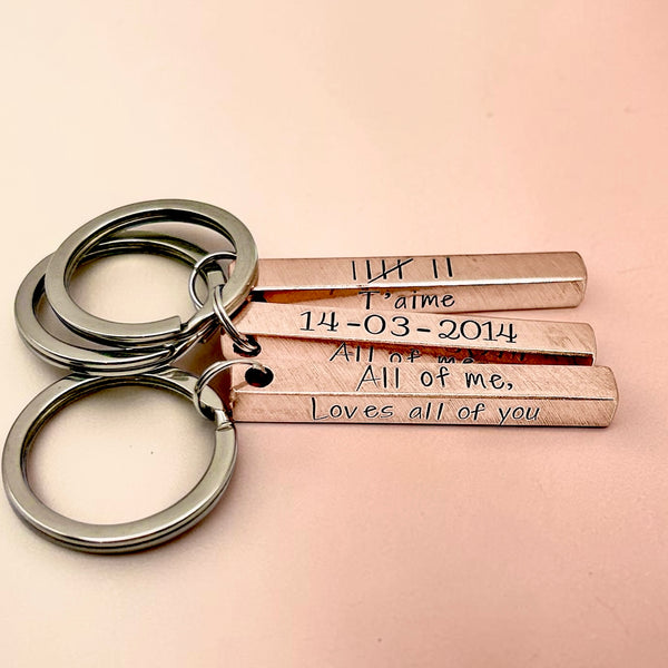 Cadeau personnalisé en cuivre – Porte clé en cuivre – Cadeau noces de cuivre (7 ans) ou pendaison de crémaillère