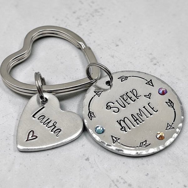 Porte Clé Super Mamie, Cadeau Personnalisé Mamie, Idée Cadeau Fête des Grand-Mères