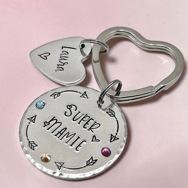 Porte Clé Super Mamie, Cadeau Personnalisé Mamie, Idée Cadeau Fête des Grand-Mères