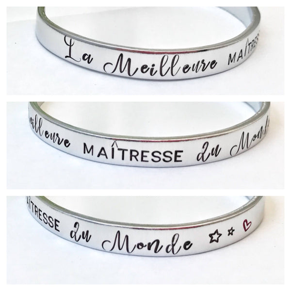 Cadeau Maîtresse, Bijou Maîtresse , Bracelet pour Enseignant Maîtresse