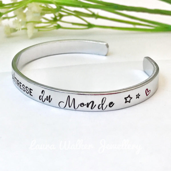 Cadeau Maîtresse, Bijou Maîtresse , Bracelet pour Enseignant Maîtresse