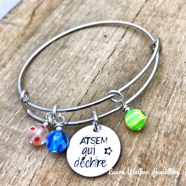 Bracelet Gravé ATSEM, Cadeau ATSEM, Bracelet ATSEM, Bijoux Enseignant