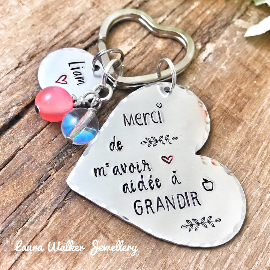 Porte Clé Maîtresse, Cadeau Maîtresse, Porte Clé Enfant Maîtresse, Merci Professeur, Merci Maîtresse