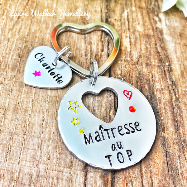 Idée Maîtresse, Porte Clé Personnalisé, Cadeau Maîtresse, Porte Clé Maîtresse, Super Maitresse, Merci Maîtresse, Idée Maîtresse