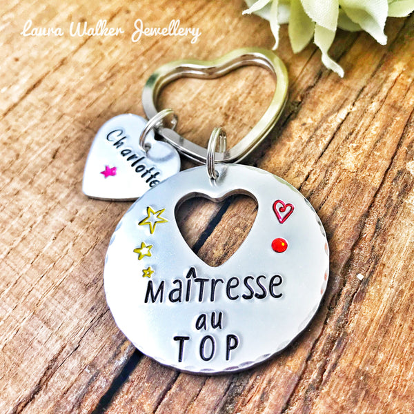 Idée Maîtresse, Porte Clé Personnalisé, Cadeau Maîtresse, Porte Clé Maîtresse, Super Maitresse, Merci Maîtresse, Idée Maîtresse