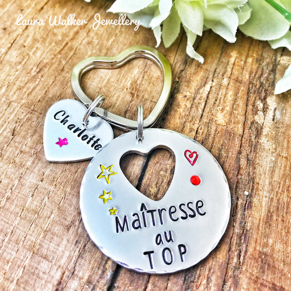 Idée Maîtresse, Porte Clé Personnalisé, Cadeau Maîtresse, Porte Clé Maîtresse, Super Maitresse, Merci Maîtresse, Idée Maîtresse