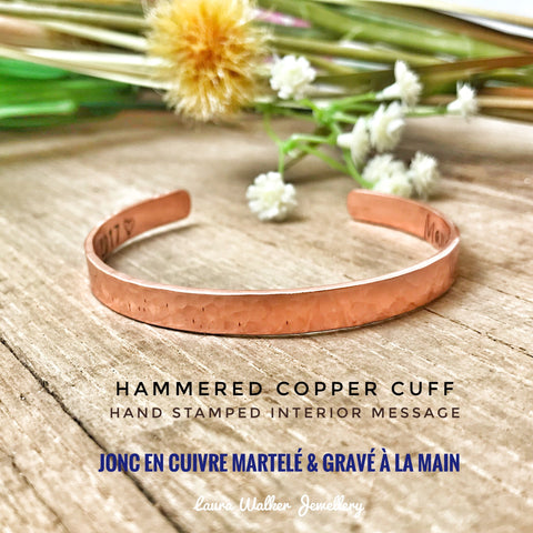 Jonc en Cuivre, Bracelet Cuivre, Jonc Personnalisée Cuivre, Cadeau Cuivre, Jonc Femme Cuivre