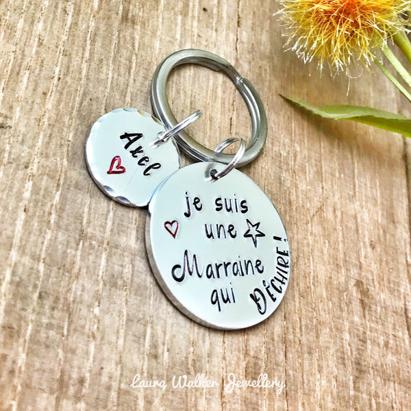 Marraine qui Déchire, Demande Marraine, Porte-Clé Marraine, Cadeau Baptême Marraine, Marraine Formidable, Bijoux Marraine