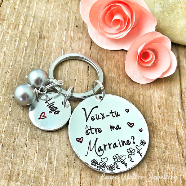 Porte Clé Marraine, Veux-tu être ma Marraine?, Cadeau Demande Marraine