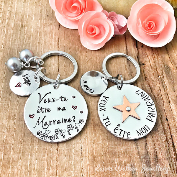 Porte Clé Marraine, Veux-tu être ma Marraine?, Cadeau Demande Marraine