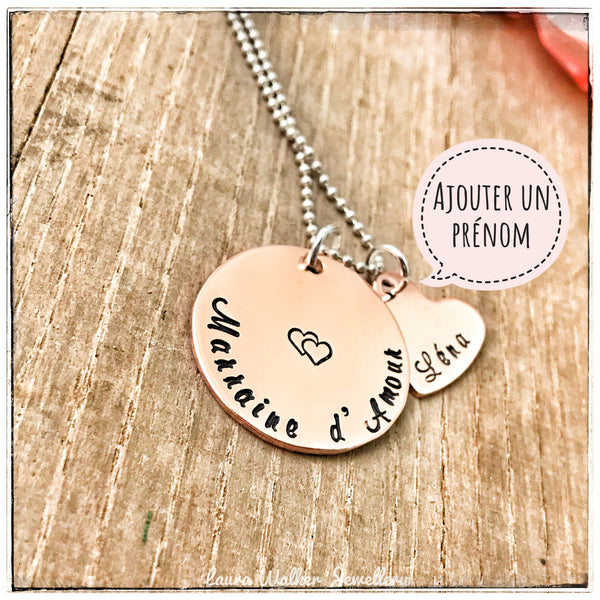 Pendentif Collier Marraine, Cadeau Baptême Marraine, Marraine Formidable, Bijoux Marraine, Demande Marraine