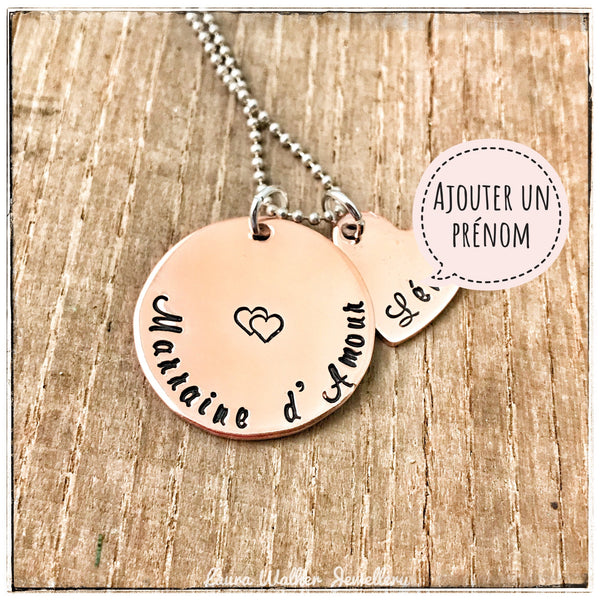 Pendentif Collier Marraine, Cadeau Baptême Marraine, Marraine Formidable, Bijoux Marraine, Demande Marraine
