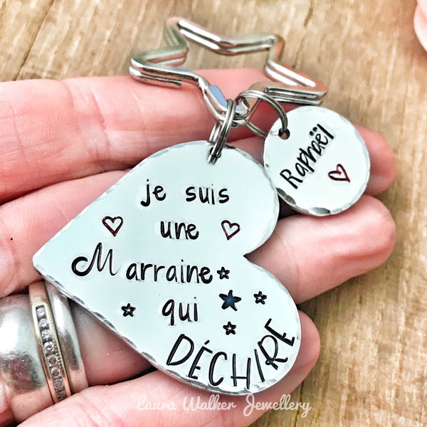 Marraine qui Déchire, Demande Marraine, Porte-Clé Marraine, Cadeau Baptême Marraine, Marraine Formidable, Bijoux Marraine
