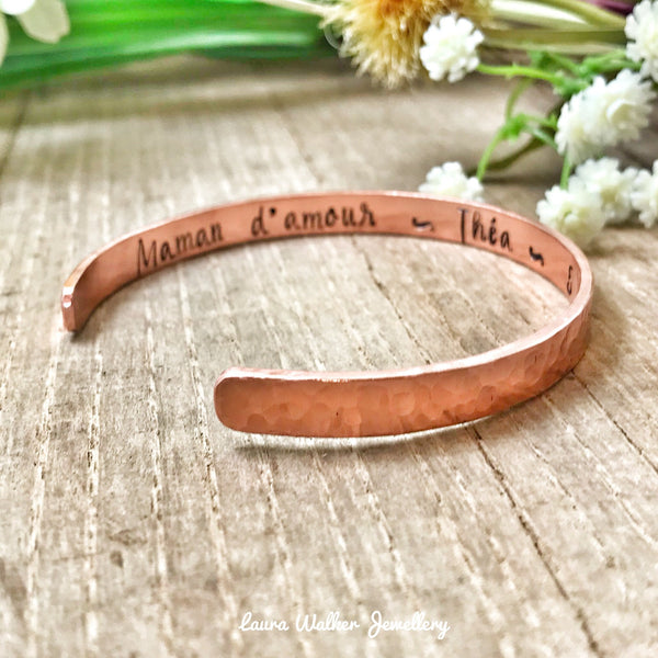 Jonc en Cuivre, Bracelet Cuivre, Jonc Personnalisée Cuivre, Cadeau Cuivre, Jonc Femme Cuivre