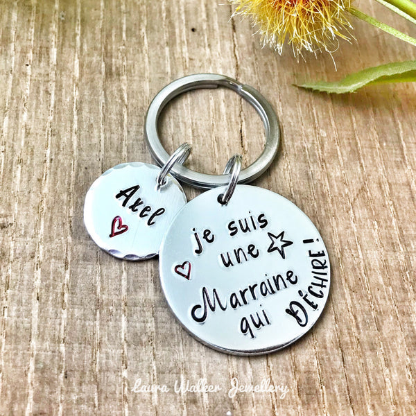 Marraine qui Déchire, Demande Marraine, Porte-Clé Marraine, Cadeau Baptême Marraine, Marraine Formidable, Bijoux Marraine