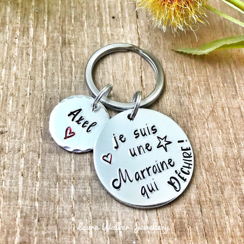 Marraine qui Déchire, Demande Marraine, Porte-Clé Marraine, Cadeau Baptême Marraine, Marraine Formidable, Bijoux Marraine