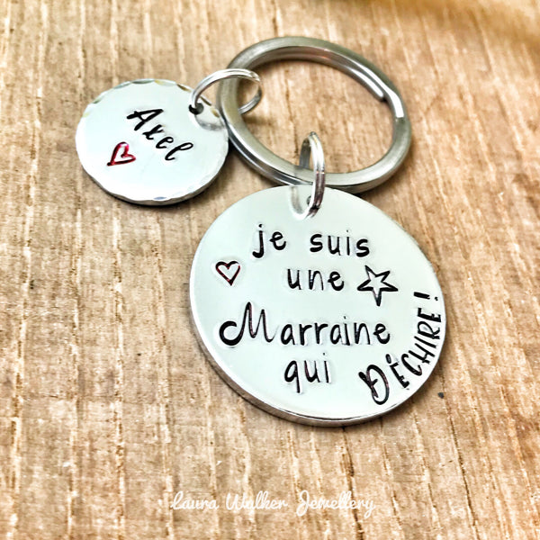 Marraine qui Déchire, Demande Marraine, Porte-Clé Marraine, Cadeau Baptême Marraine, Marraine Formidable, Bijoux Marraine