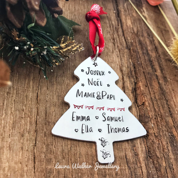 Cadeau Noël Grand-Parents, Boule de Noël Personnalisée , Arbre Noël, Cadeau Personnalisé