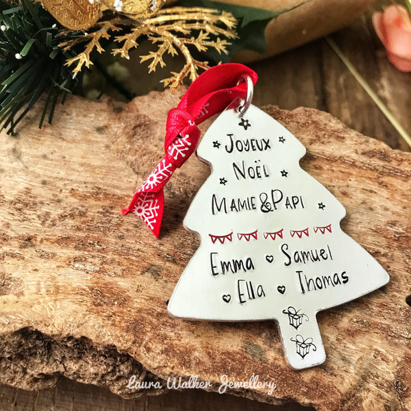 Cadeau Noël Grand-Parents, Boule de Noël Personnalisée , Arbre Noël, Cadeau Personnalisé