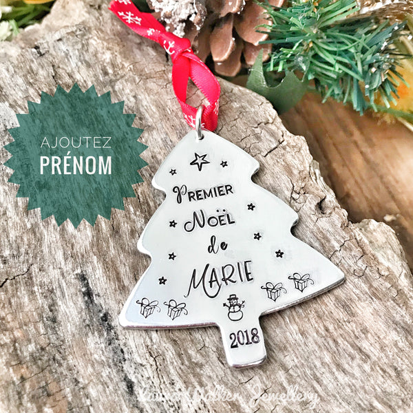 Boule de Noël Personnalisée, Souvenir Noël Bébé, Cadeau Premier Noël