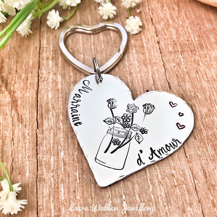 Cadeau Marraine, Porte Clé Personnalisé Marraine, Idée Cadeau Baptême