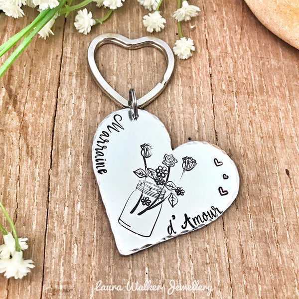 Cadeau Marraine, Porte Clé Personnalisé Marraine, Idée Cadeau Baptême