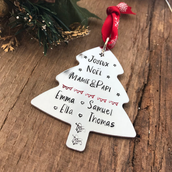 Cadeau Noël Grand-Parents, Boule de Noël Personnalisée , Arbre Noël, Cadeau Personnalisé