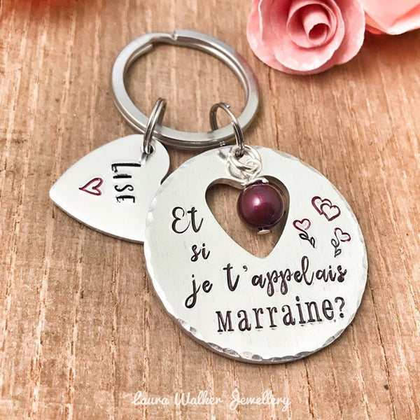 Demande Marraine, Porte-Clé Marraine, Cadeau Baptême Marraine, Si je t'appelais Marraine, Bijoux Marraine