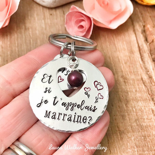 Demande Marraine, Porte-Clé Marraine, Cadeau Baptême Marraine, Si je t'appelais Marraine, Bijoux Marraine