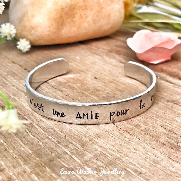 Cadeau Noël Soeur, Bracelet Gravé, Jonc Gravé Soeur, Jonc Argent Soeur