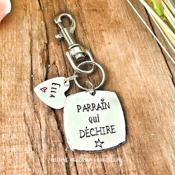 Porte Clé Parrain, Parrain qui Déchire, Cadeau Parrain, Demande Parrain, Meilleur Parrain