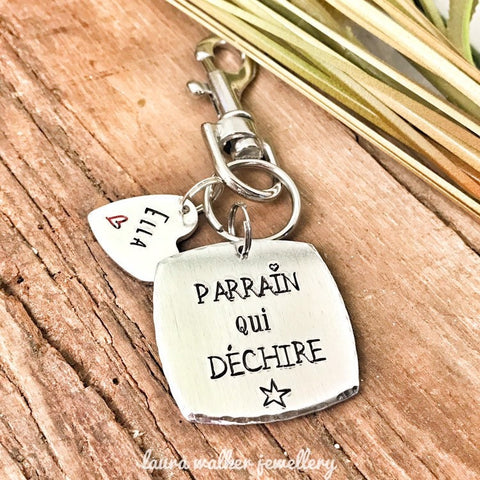 Porte Clé Parrain, Parrain qui Déchire, Cadeau Parrain, Demande Parrain, Meilleur Parrain