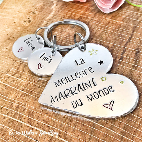Meilleure Marraine Porte Clé, Demande Marraine, Porte Clef, Cadeau Baptême