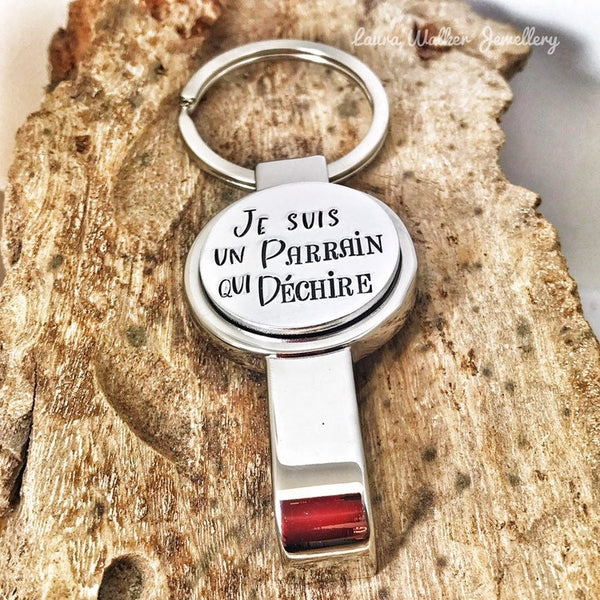 Parrain qui Déchire Porte Clé, Demande Parrain, Décapsuleur Parrain, Cadeau Parrain, Veux-tu être mon Parrain'?