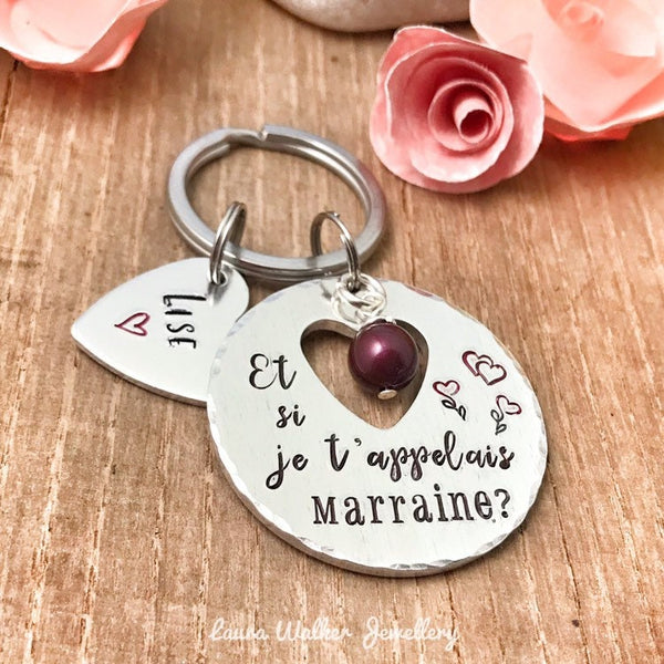 Demande Marraine, Porte-Clé Marraine, Cadeau Baptême Marraine, Si je t'appelais Marraine, Bijoux Marraine