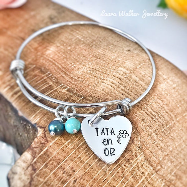Idée Cadeau Tata, Bracelet Personnalisé Tata Tatie , Bijoux Tata Tatie, Tata en Or
