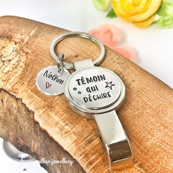 Décapsuleur Personnalisé, Décapsuleur Gravé Message Personnalisé, Cadeau Témoin, Idée Témoin, Témoin qui Déchire