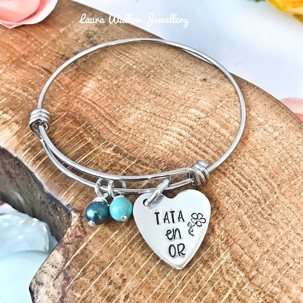 Idée Cadeau Tata, Bracelet Personnalisé Tata Tatie , Bijoux Tata Tatie, Tata en Or