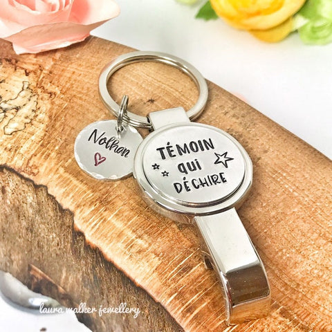 Décapsuleur Personnalisé, Décapsuleur Gravé Message Personnalisé, Cadeau Témoin, Idée Témoin, Témoin qui Déchire