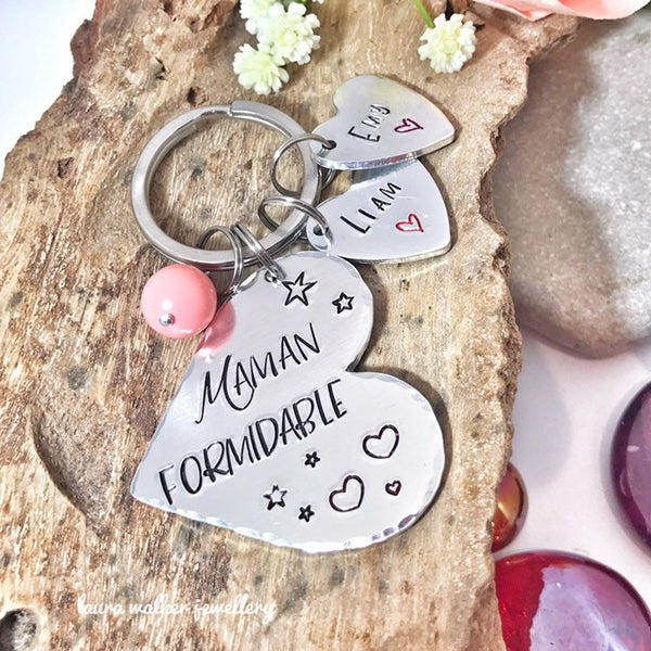 Porte Clé Maman - Maman Formidable - Cadeau Personnalisé Fête des Mères