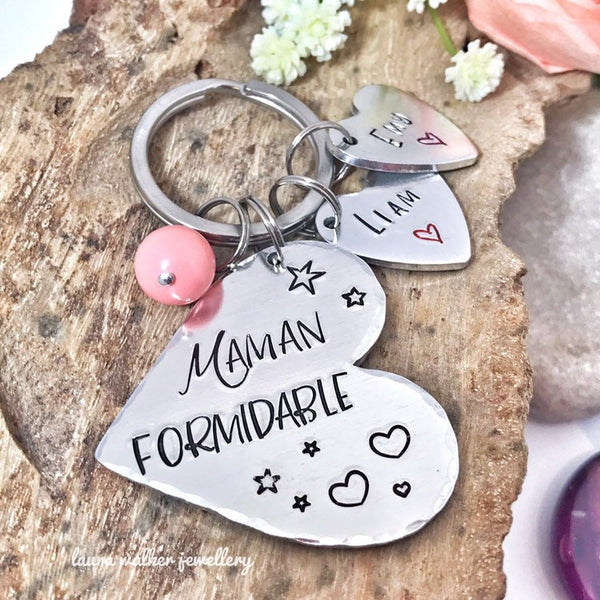 Porte Clé Maman - Maman Formidable - Cadeau Personnalisé Fête des Mères