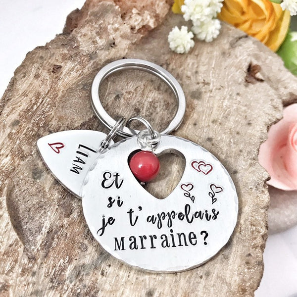 Demande Marraine, Porte-Clé Marraine, Cadeau Baptême Marraine, Si je t'appelais Marraine, Bijoux Marraine