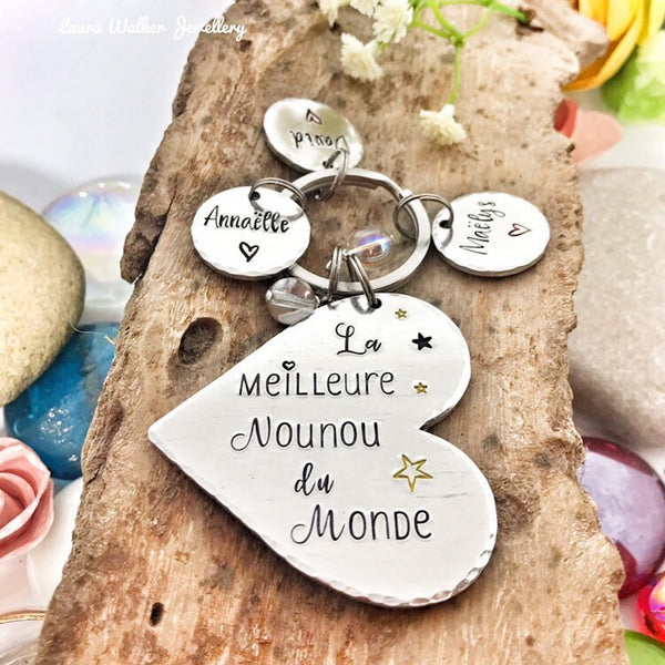 Porte Clé Nounou, Cadeau Nounou, La Meilleure Nounou, Merci Nounou