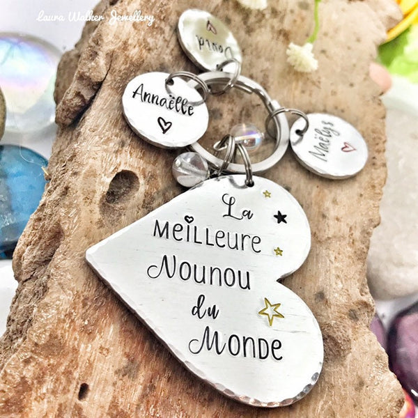 Porte Clé Nounou, Cadeau Nounou, La Meilleure Nounou, Merci Nounou