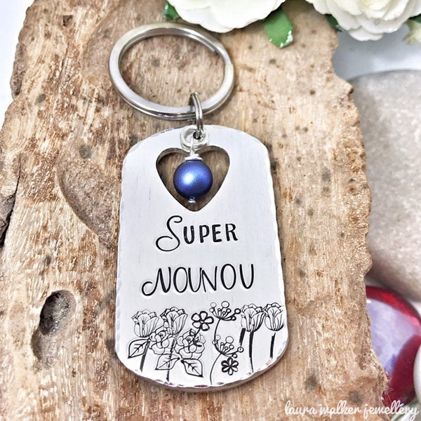 Porte Clé Nounou, Cadeau Nounou, La Meilleure Nounou, Merci Nounou, Super Nounou