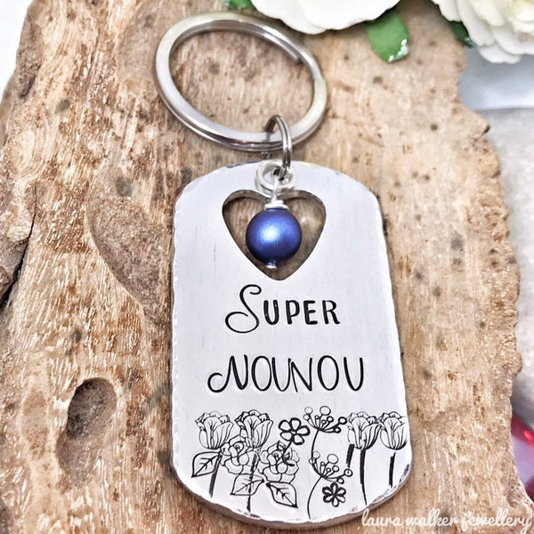 Porte Clé Nounou, Cadeau Nounou, La Meilleure Nounou, Merci Nounou, Super Nounou