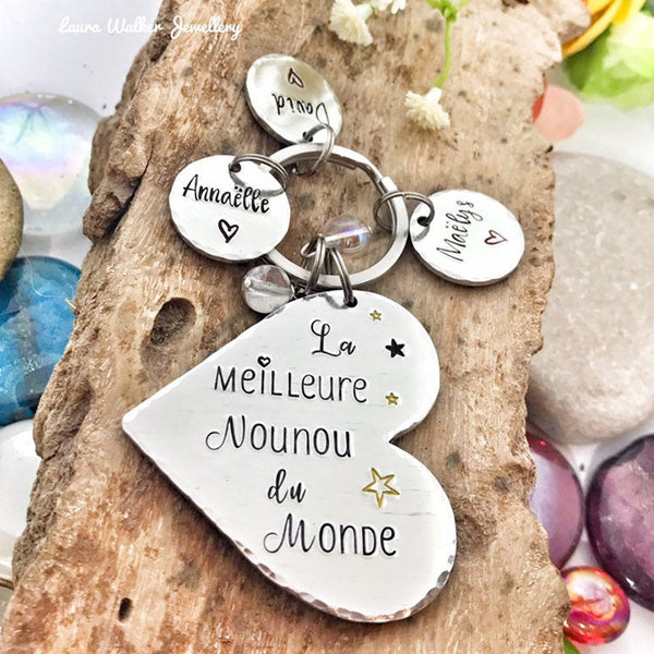 Porte Clé Nounou, Cadeau Nounou, La Meilleure Nounou, Merci Nounou