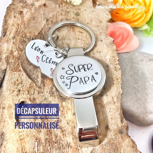 Cadeau Super Papa, Décapsuleur Personnalisé, Cadeau Papa Noël, Idée Fête des Pères